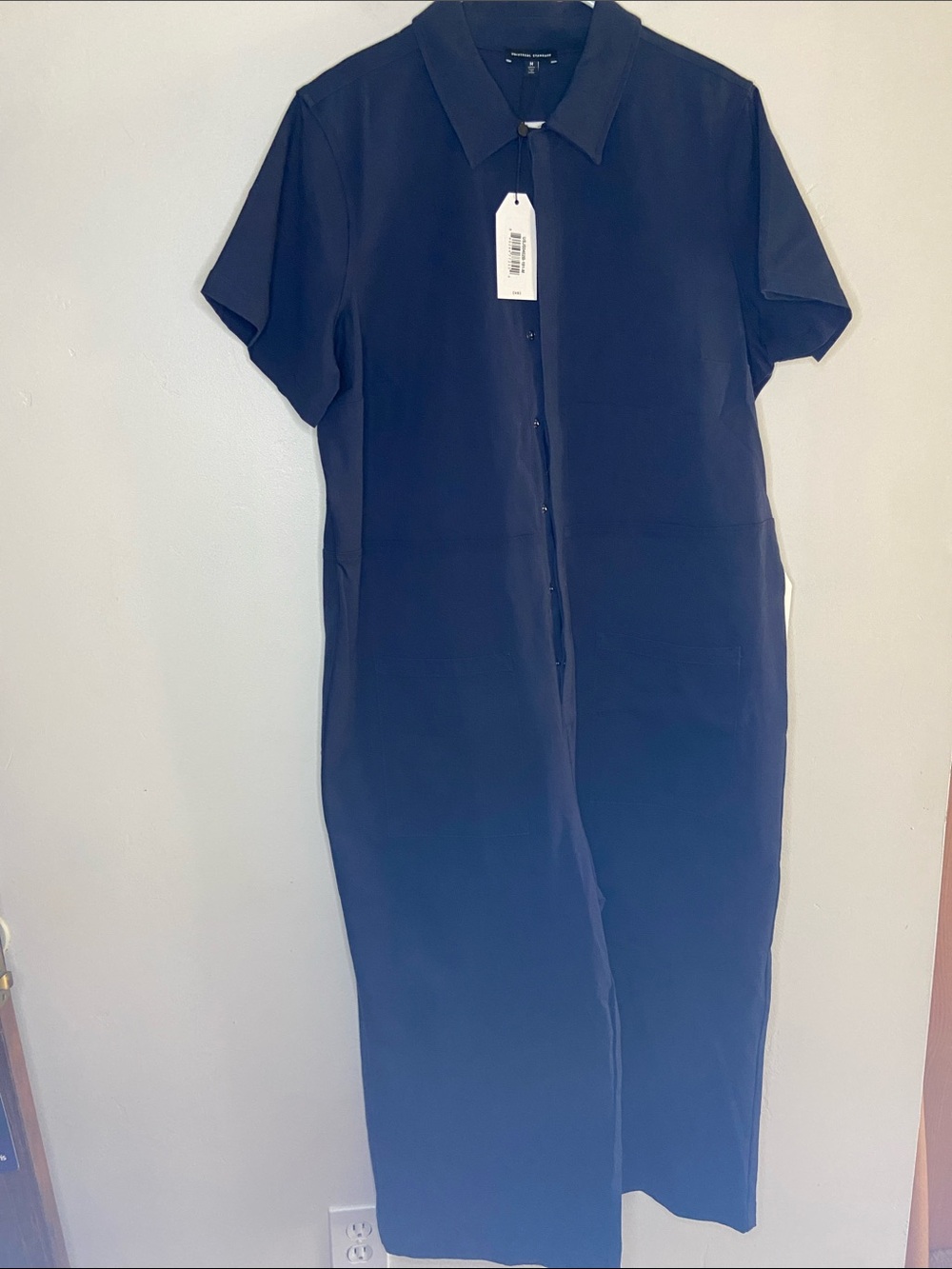 Universal Standard Navy snap front coveralls one piece